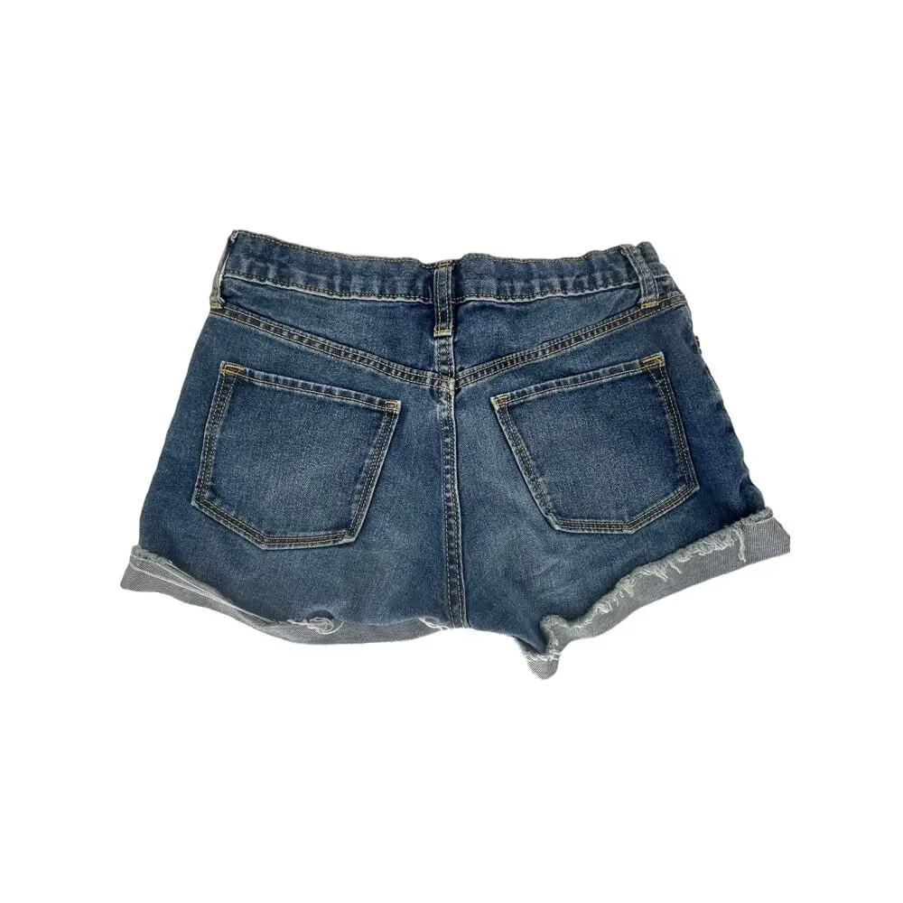 Old Navy Girls Faded Medium Wash Blue Denim Jean Shorts Youth Size 14